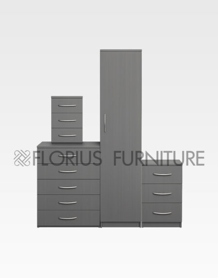 1 Door Wardrobe Set Grey