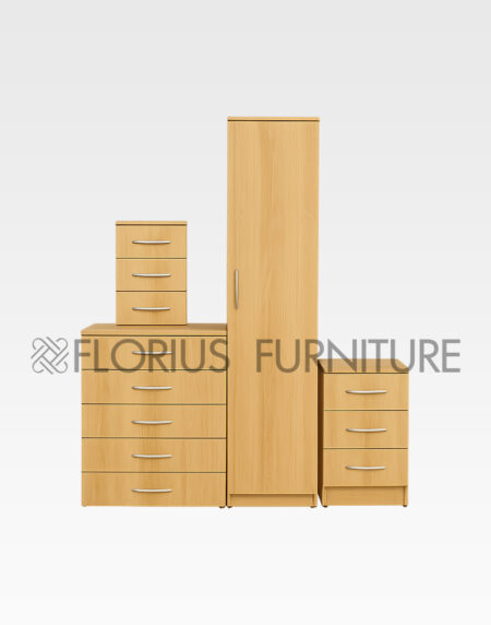 1 Door Wardrobe Set (Assembled) | Florius Furniture UK
