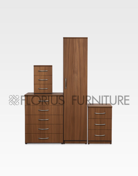 1 Door Wardrobe Set Walnut